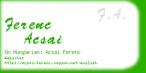 ferenc acsai business card